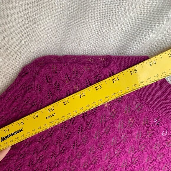 Croft & Barrow Womens Open Knit Cardigan Size M Vacation Beachy Tropical Layers - Picture 10 of 14